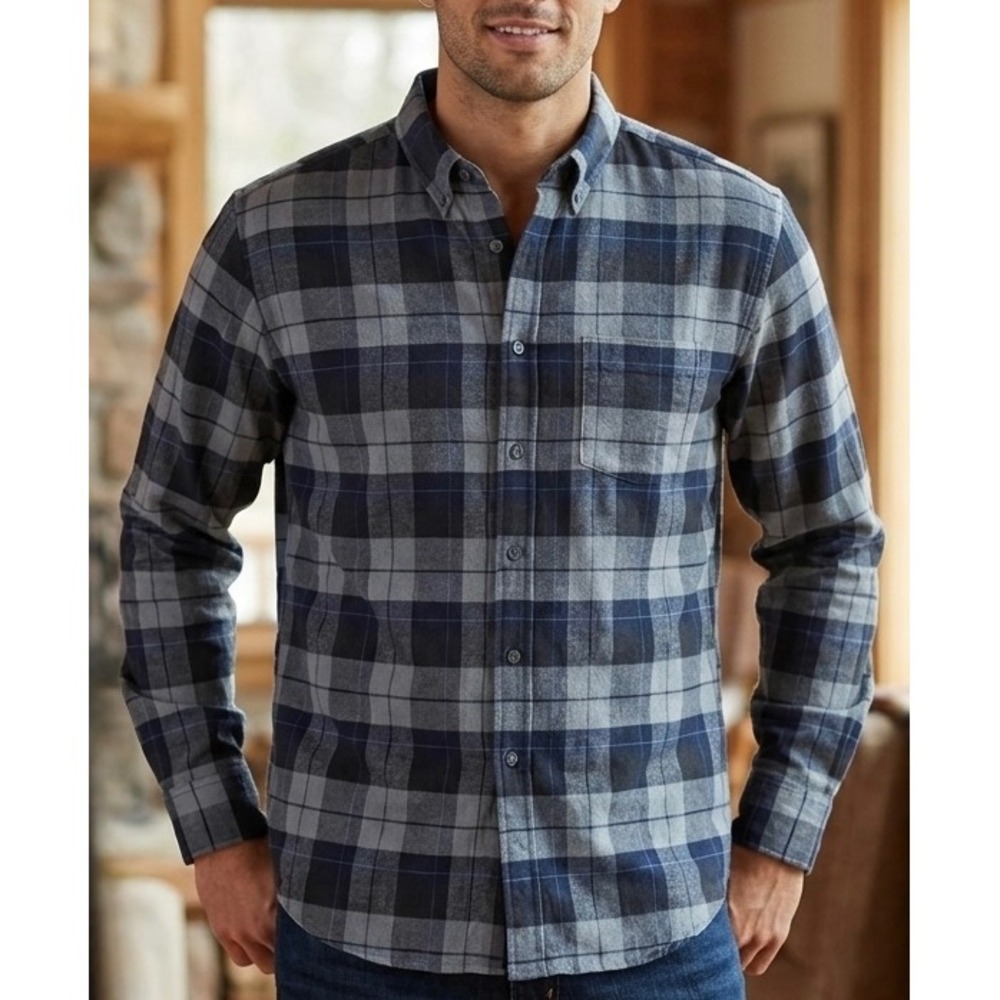 Pendleton Flannel Shirt Mason Button Down Blue Plaid XL